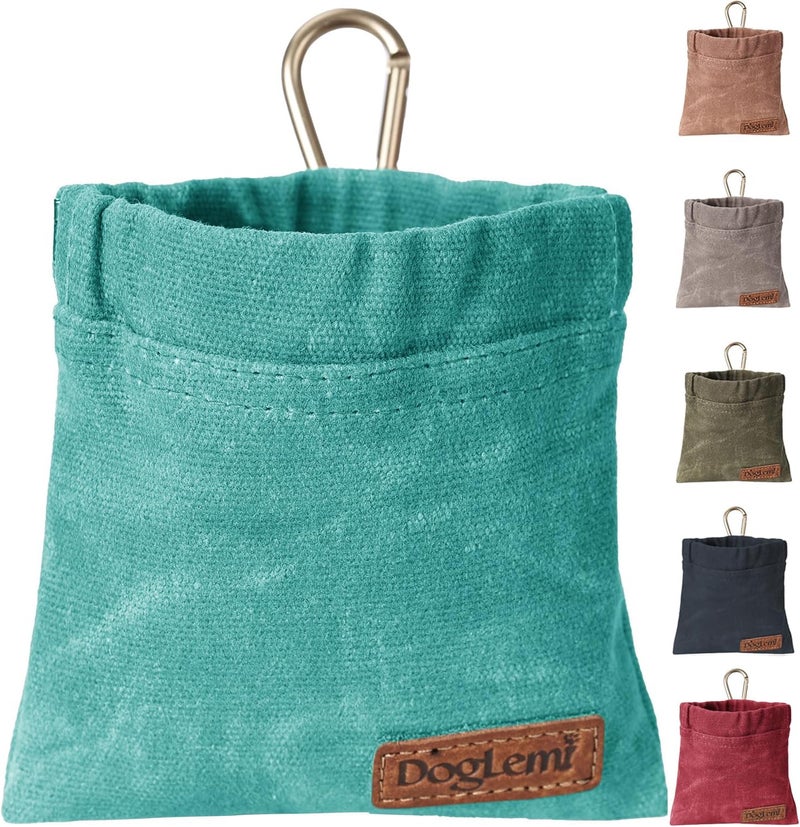 ETIAL Dog Treat Pouch,Portable Puppy Dog Training Treat Bag,Hand Free Dog Walking Bag,Auto Closing Pet Feed Snack Reward Pocket,Dog Food Dispenser for Pet Puppy Travel or Outdoor Use (Coral Green) - Image 1